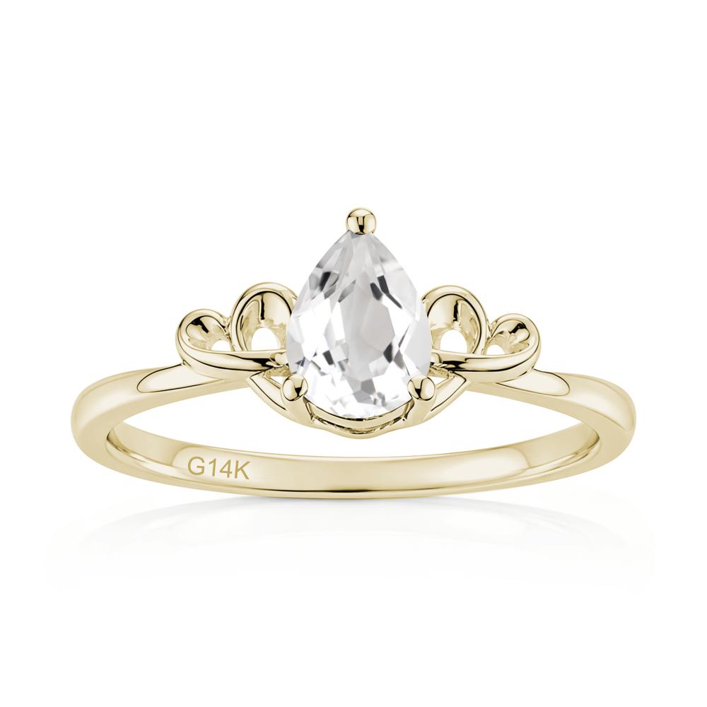 Love Knot Pear Shaped Sapphire Ring - LUO Jewelry #gemstone_White Topaz