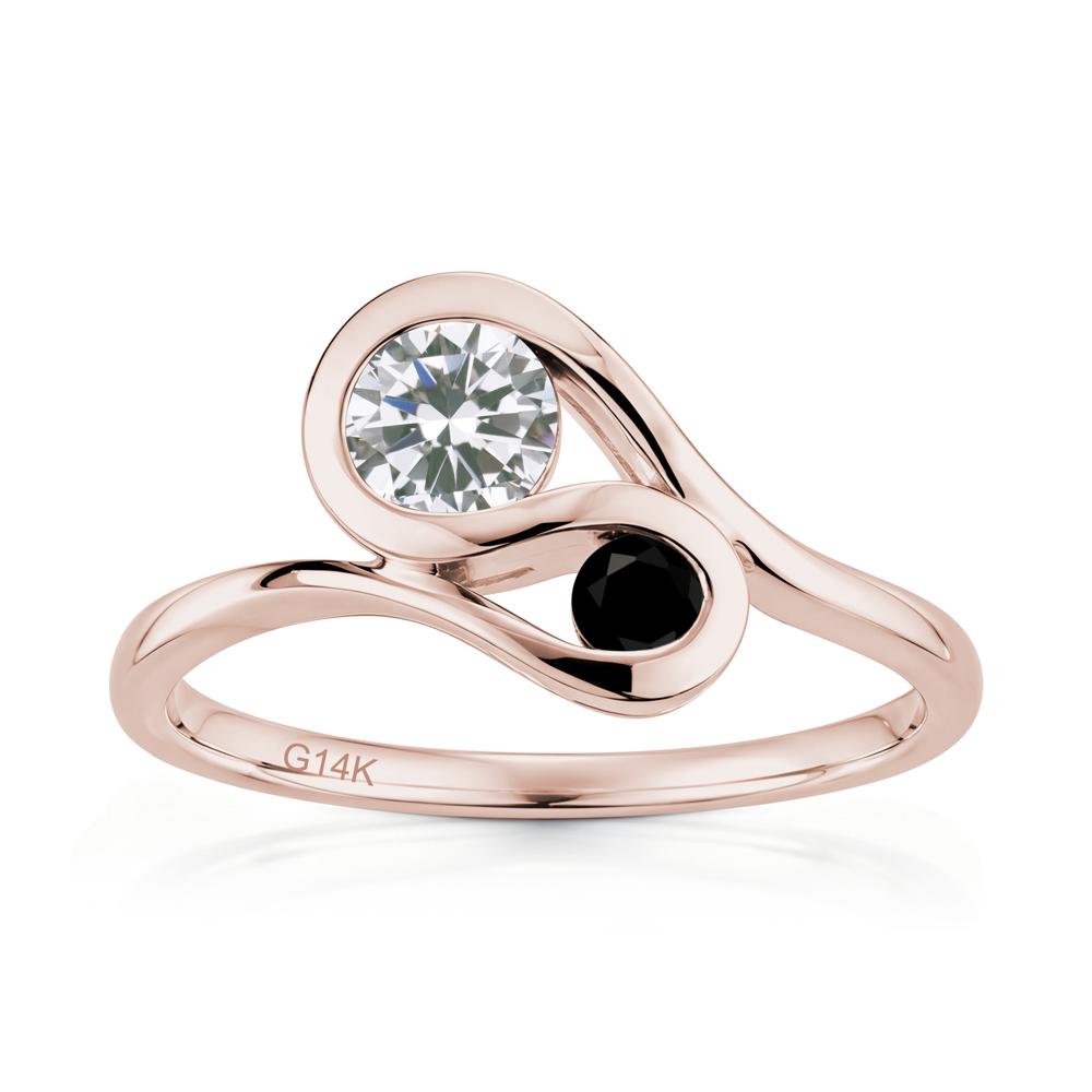 Two Stone Toi Et Moi Green Sapphire and Emerald Bypass Ring - LUO Jewelry #gemstone_Cubic Zirconia and Black Spinel