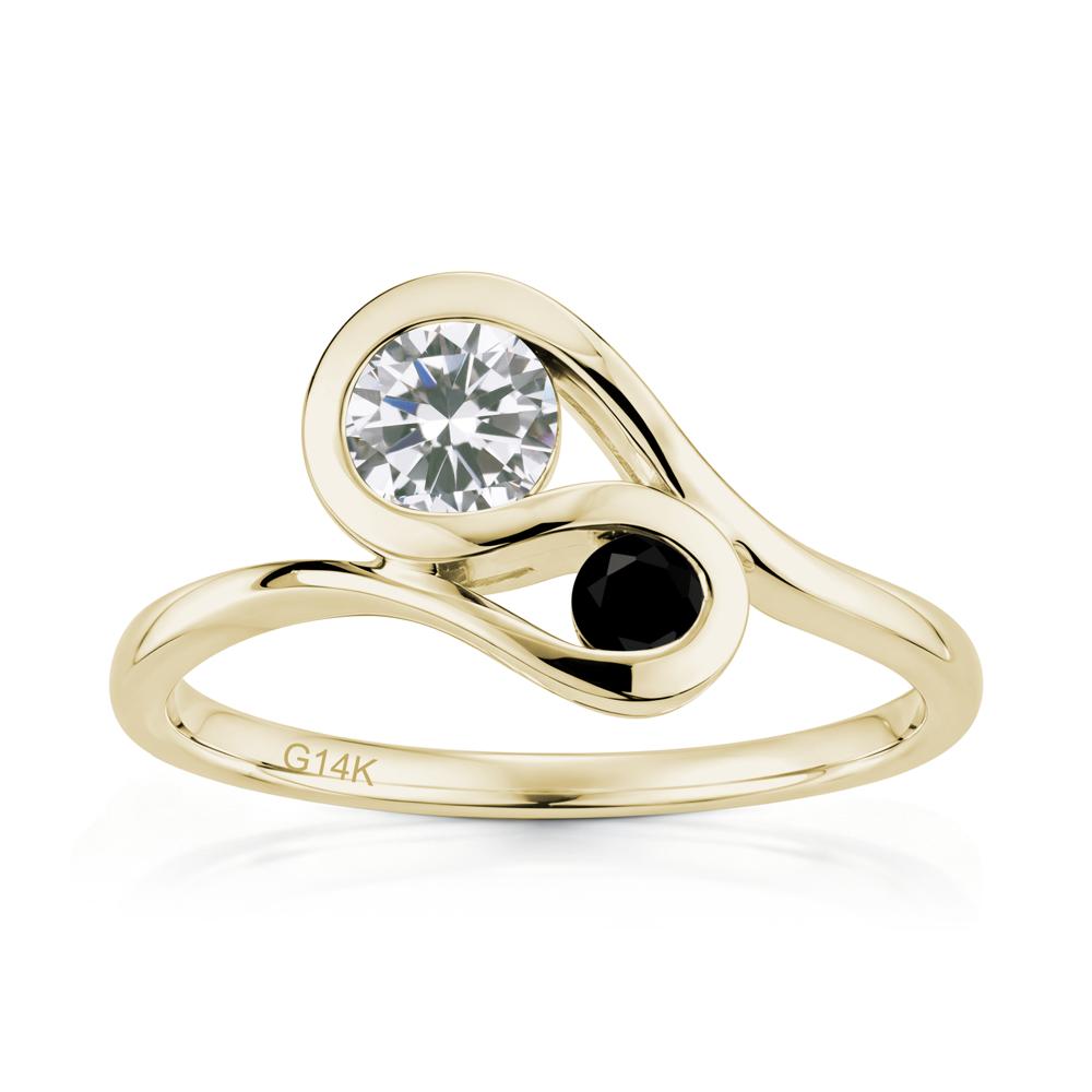 Two Stone Toi Et Moi Green Sapphire and Emerald Bypass Ring - LUO Jewelry #gemstone_Cubic Zirconia and Black Spinel