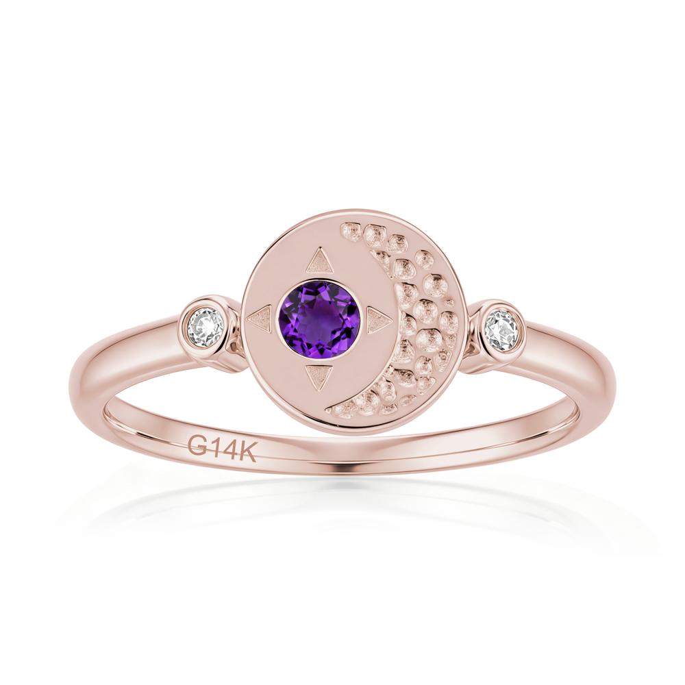 Petite Emerald Star and Moon Ring - LUO Jewelry #gemstone_Amethyst