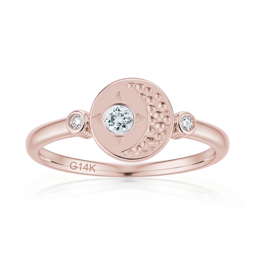 Petite Emerald Star and Moon Ring - LUO Jewelry #gemstone_Aquamarine