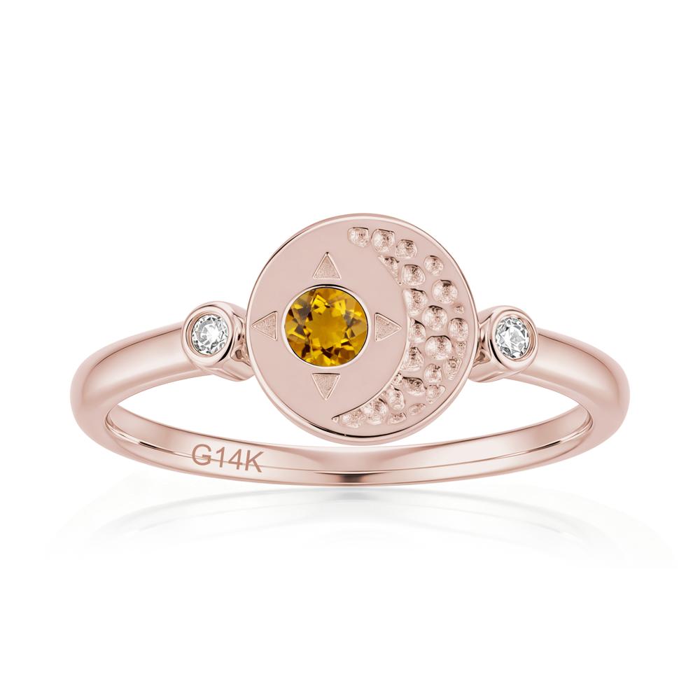 Petite Emerald Star and Moon Ring - LUO Jewelry #gemstone_Citrine