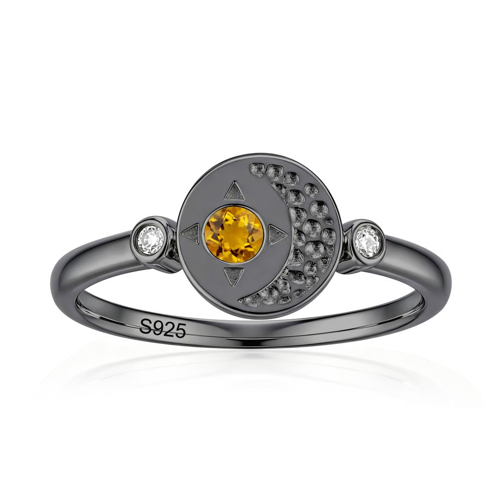 Petite Emerald Star and Moon Ring - LUO Jewelry #gemstone_Citrine