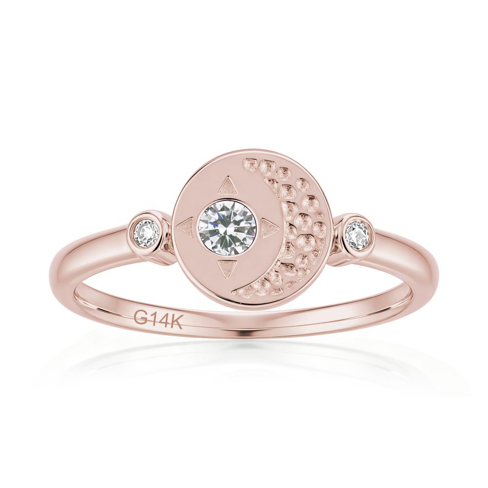 Petite Emerald Star and Moon Ring - LUO Jewelry #gemstone_Cubic Zirconia