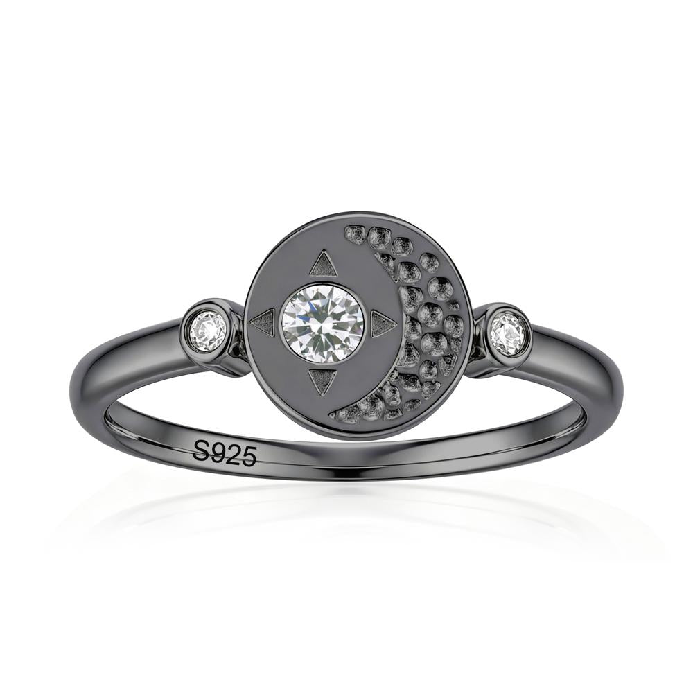 Petite Emerald Star and Moon Ring - LUO Jewelry #gemstone_Cubic Zirconia
