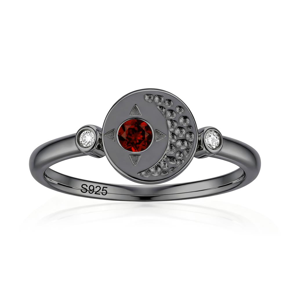 Petite Emerald Star and Moon Ring - LUO Jewelry #gemstone_Garnet