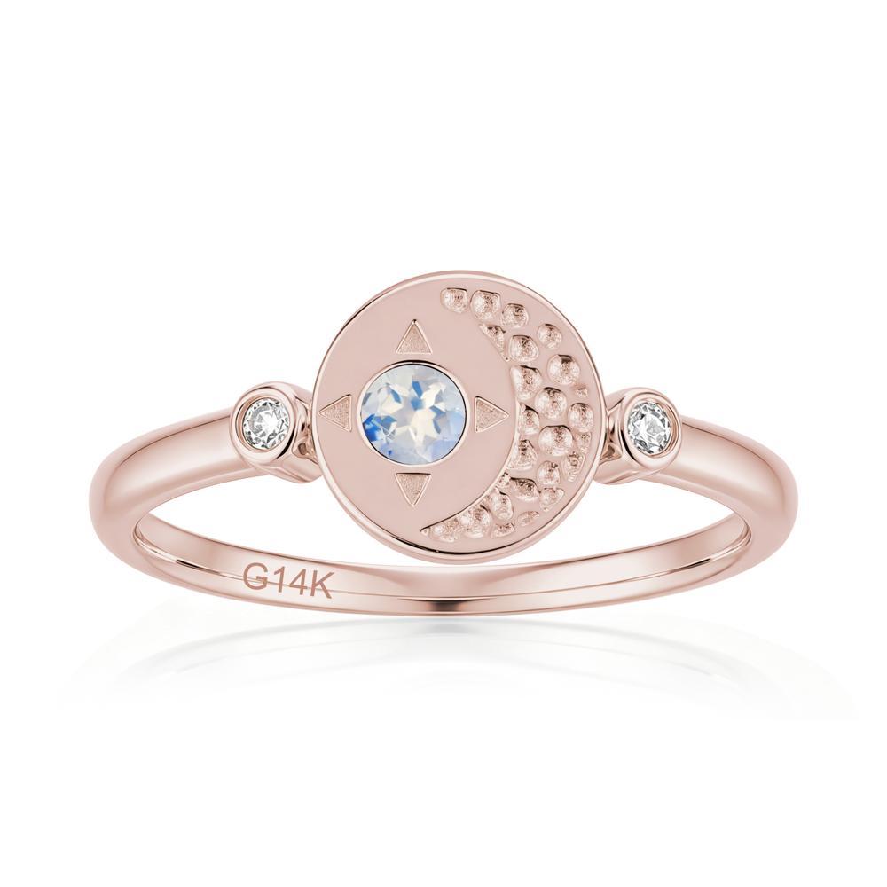 Petite Emerald Star and Moon Ring - LUO Jewelry #gemstone_Moonstone