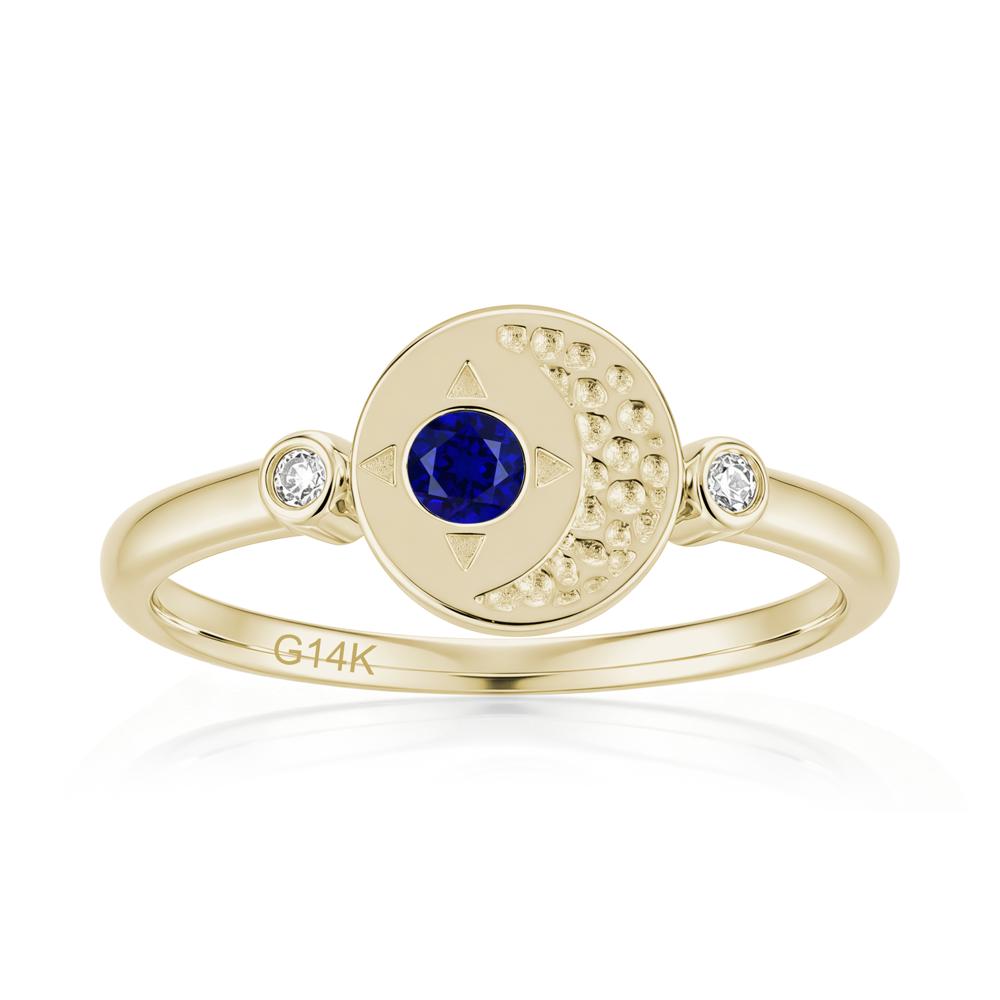 Petite Emerald Star and Moon Ring - LUO Jewelry #gemstone_Sapphire