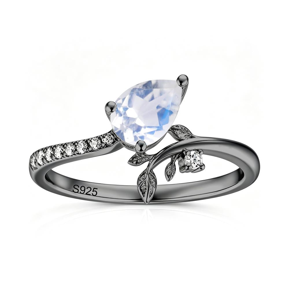 Pear Cut Emerald Twig Leaf Ring - LUO Jewelry #gemstone_Moonstone