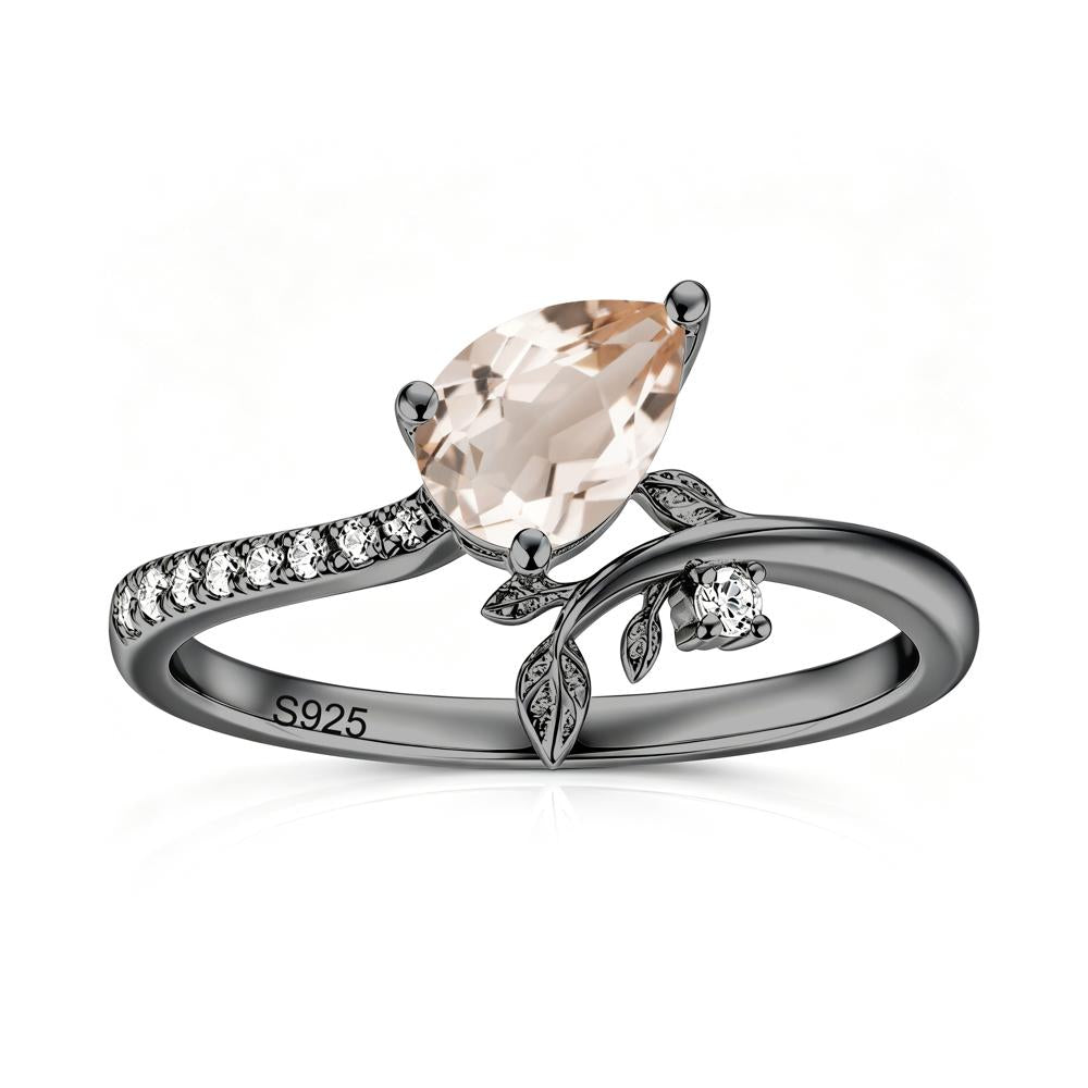 Pear Cut Emerald Twig Leaf Ring - LUO Jewelry #gemstone_Morganite