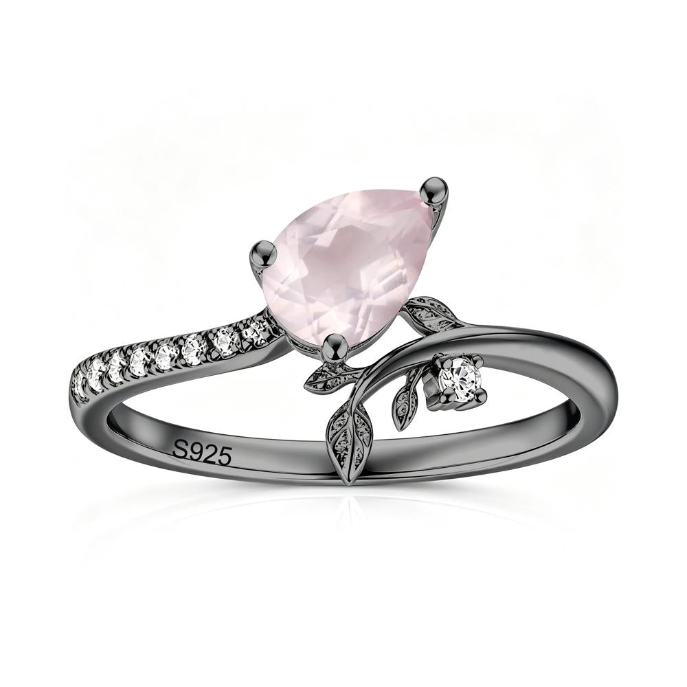 Pear Cut Emerald Twig Leaf Ring - LUO Jewelry #gemstone_Rose Quartz