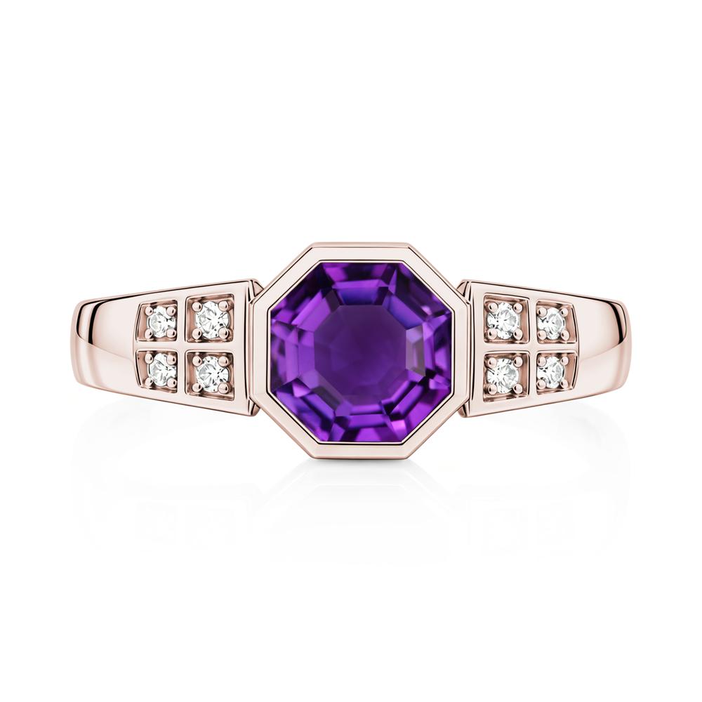 Bezel Setting Octagon London Blue Topaz Ring - LUO Jewelry #gemstone_Amethyst