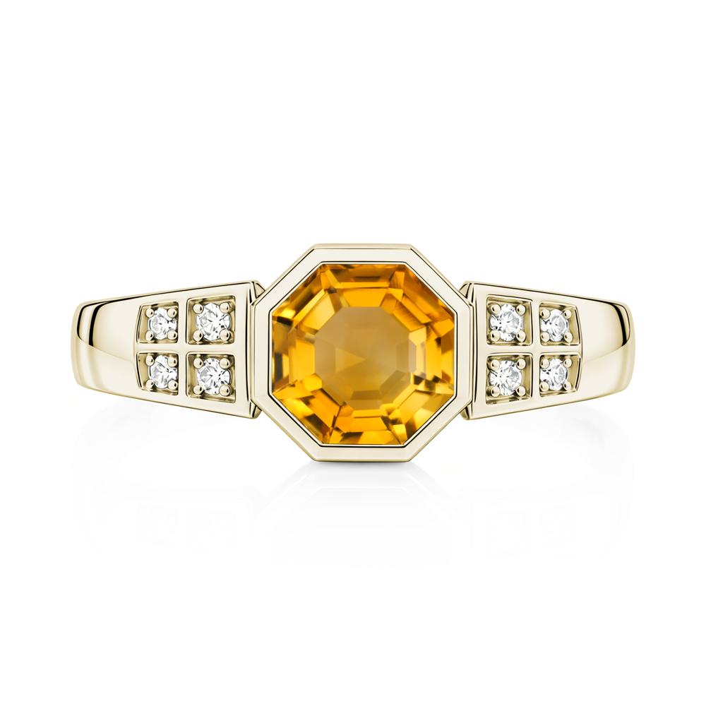 Bezel Setting Octagon London Blue Topaz Ring - LUO Jewelry #gemstone_Citrine