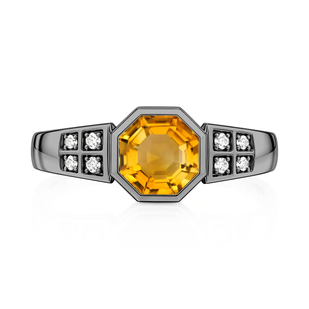 Bezel Setting Octagon London Blue Topaz Ring - LUO Jewelry #gemstone_Citrine