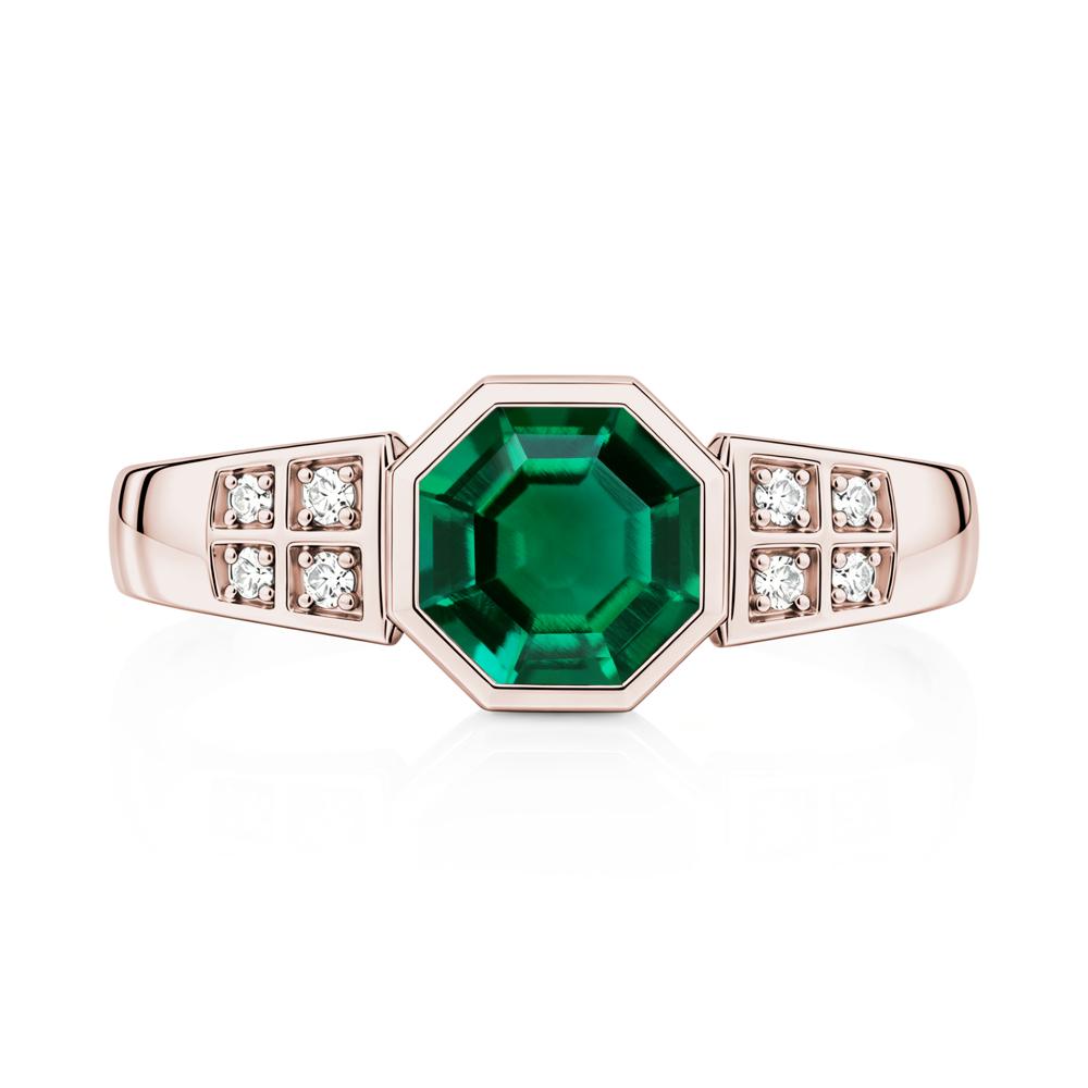 Bezel Setting Octagon London Blue Topaz Ring - LUO Jewelry #gemstone_Emerald