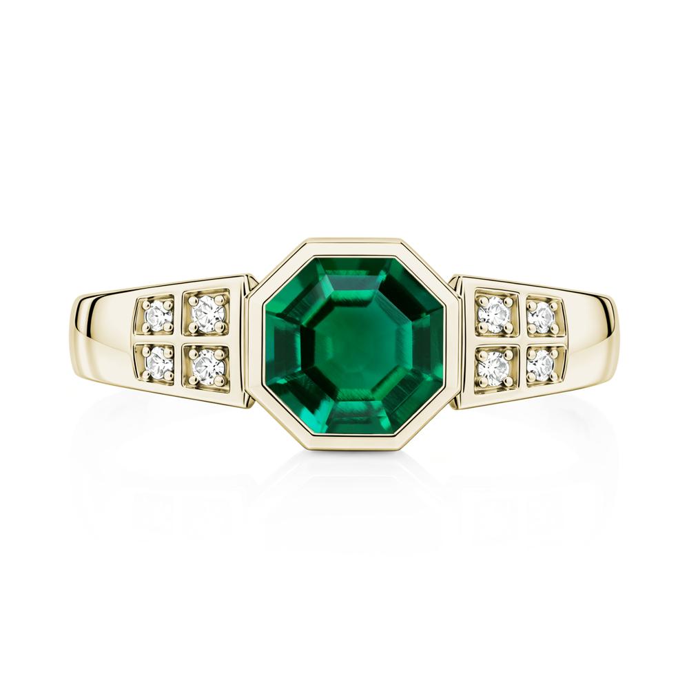 Bezel Setting Octagon London Blue Topaz Ring - LUO Jewelry #gemstone_Emerald