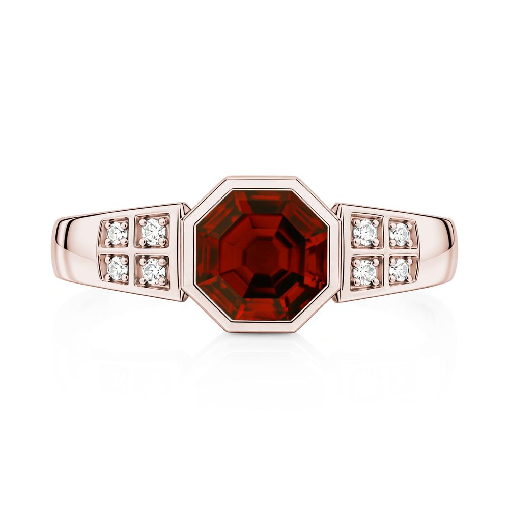 Bezel Setting Octagon London Blue Topaz Ring - LUO Jewelry #gemstone_Garnet