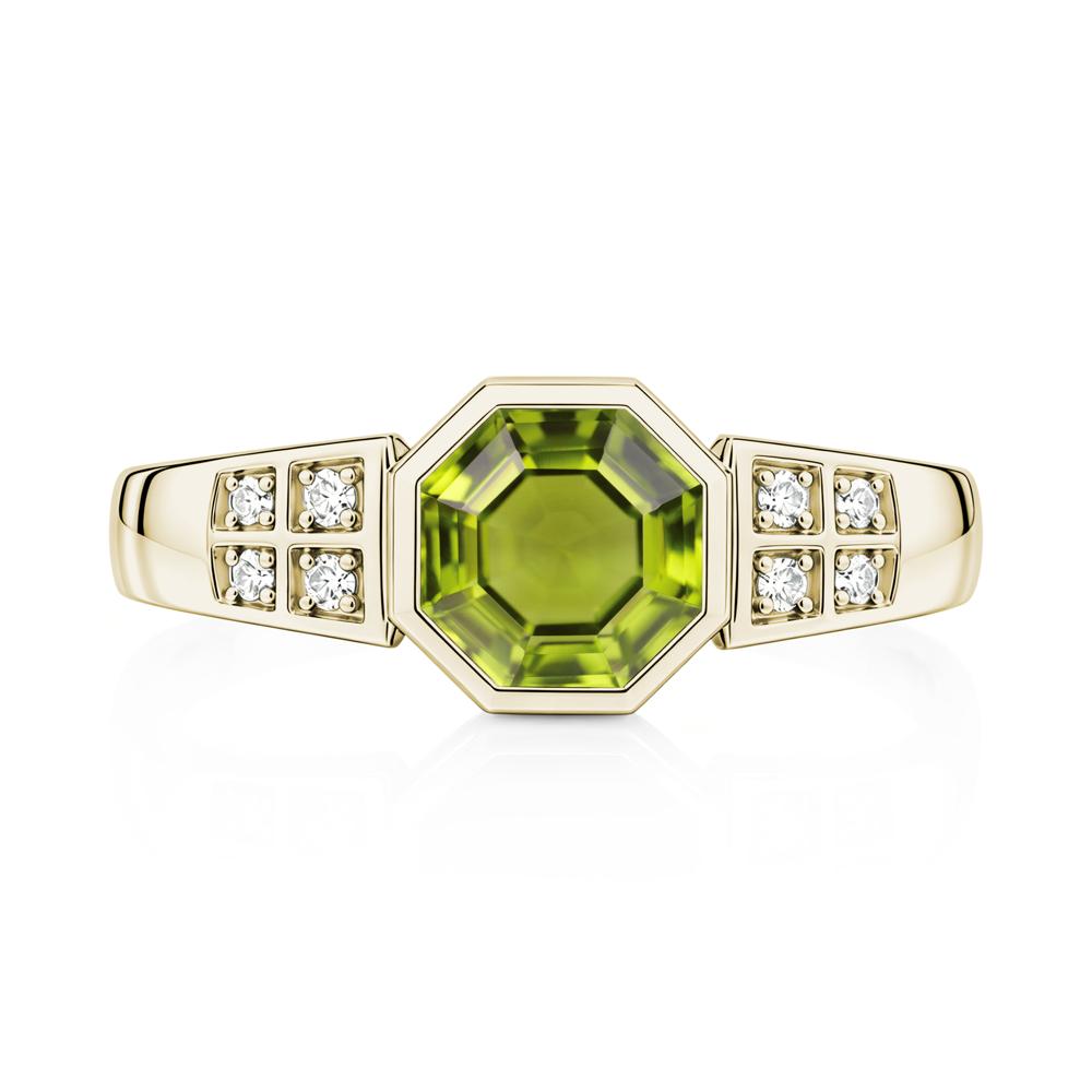Bezel Setting Octagon London Blue Topaz Ring - LUO Jewelry #gemstone_Peridot