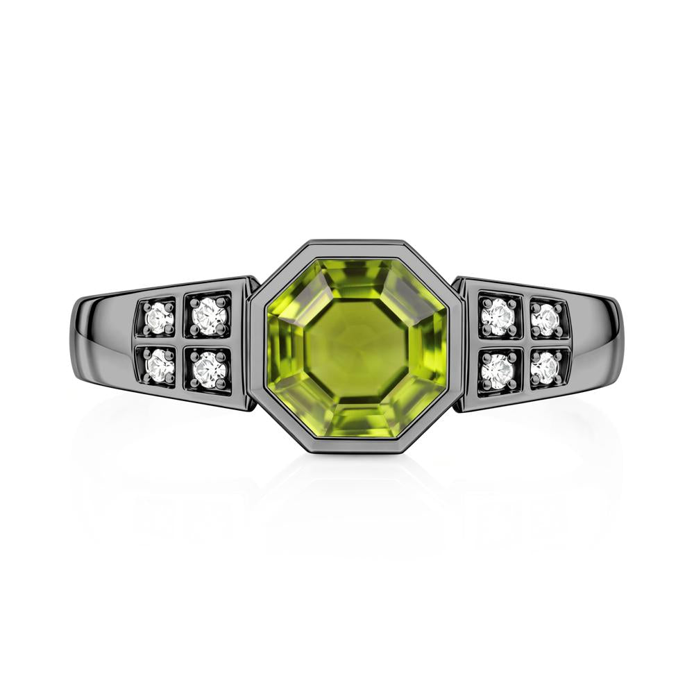 Bezel Setting Octagon London Blue Topaz Ring - LUO Jewelry #gemstone_Peridot