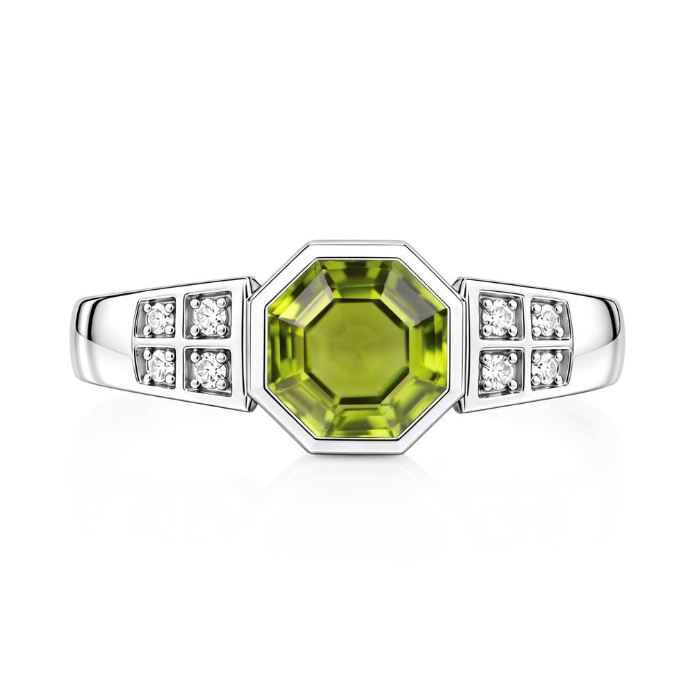 Bezel Setting Octagon London Blue Topaz Ring - LUO Jewelry #gemstone_Peridot