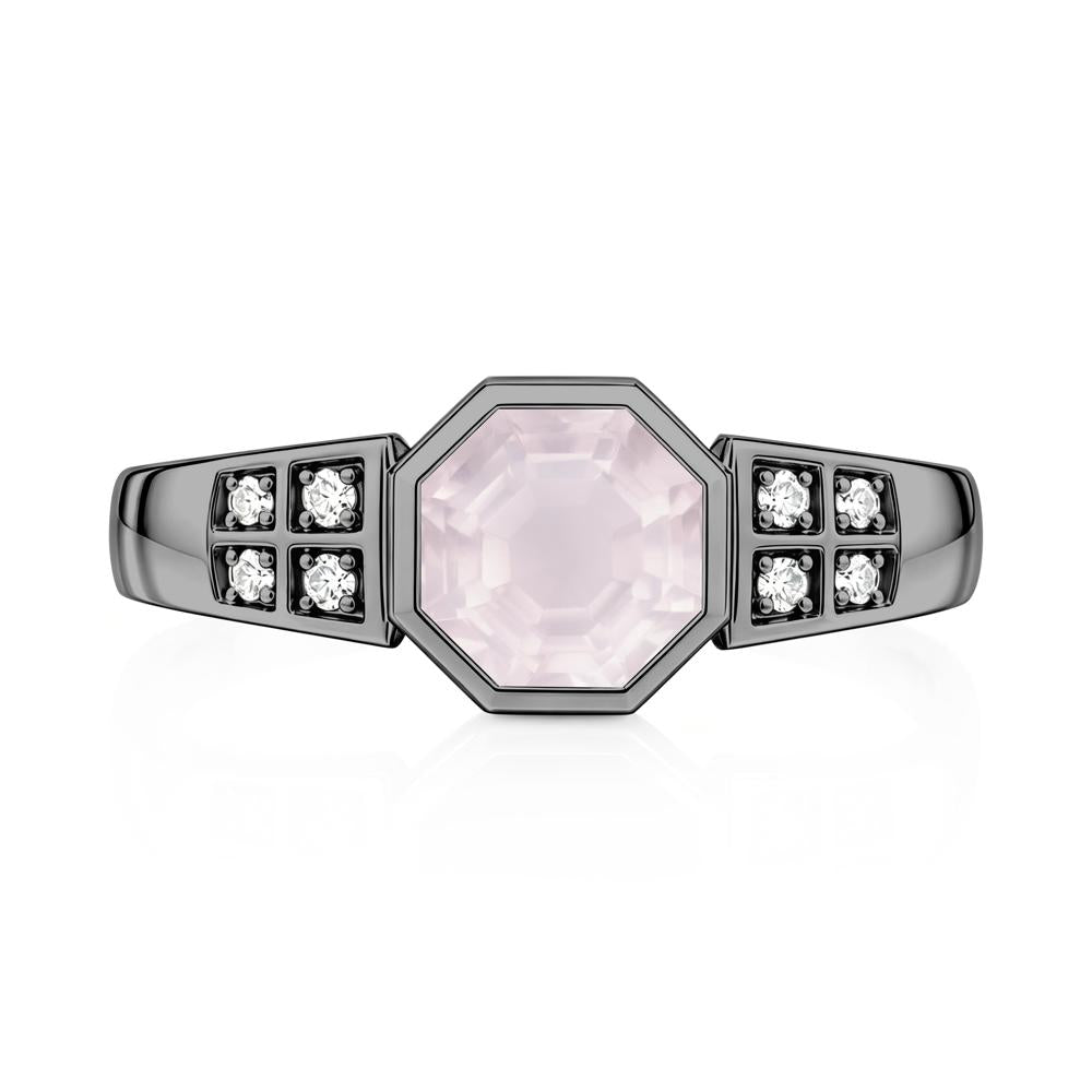 Bezel Setting Octagon London Blue Topaz Ring - LUO Jewelry #gemstone_Rose Quartz