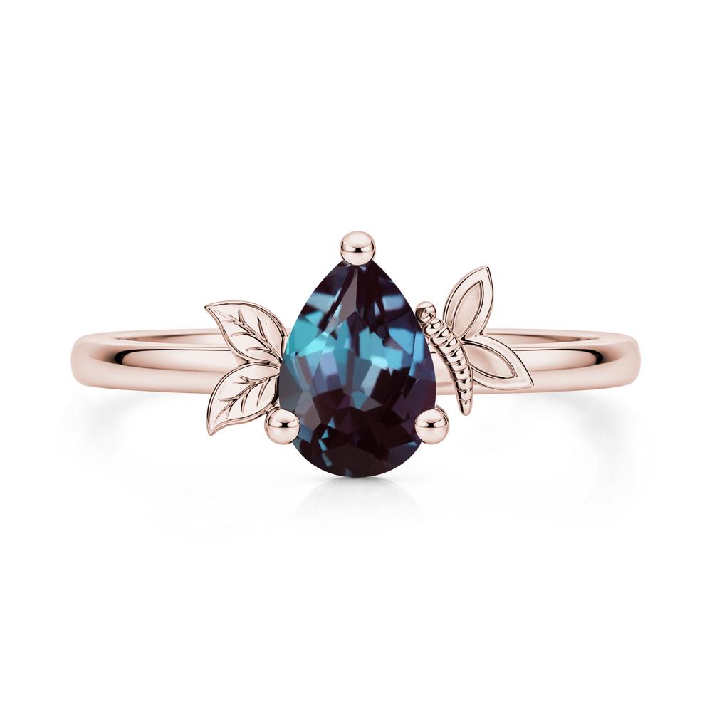 Leaf Butterfly Nature Inspired Emerald Ring - LUO Jewelry #gemstone_Alexandrite