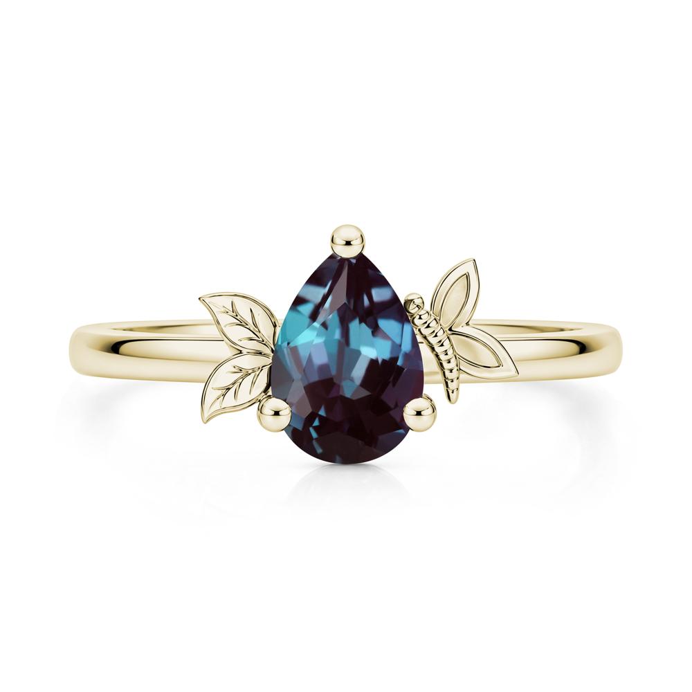 Leaf Butterfly Nature Inspired Emerald Ring - LUO Jewelry #gemstone_Alexandrite