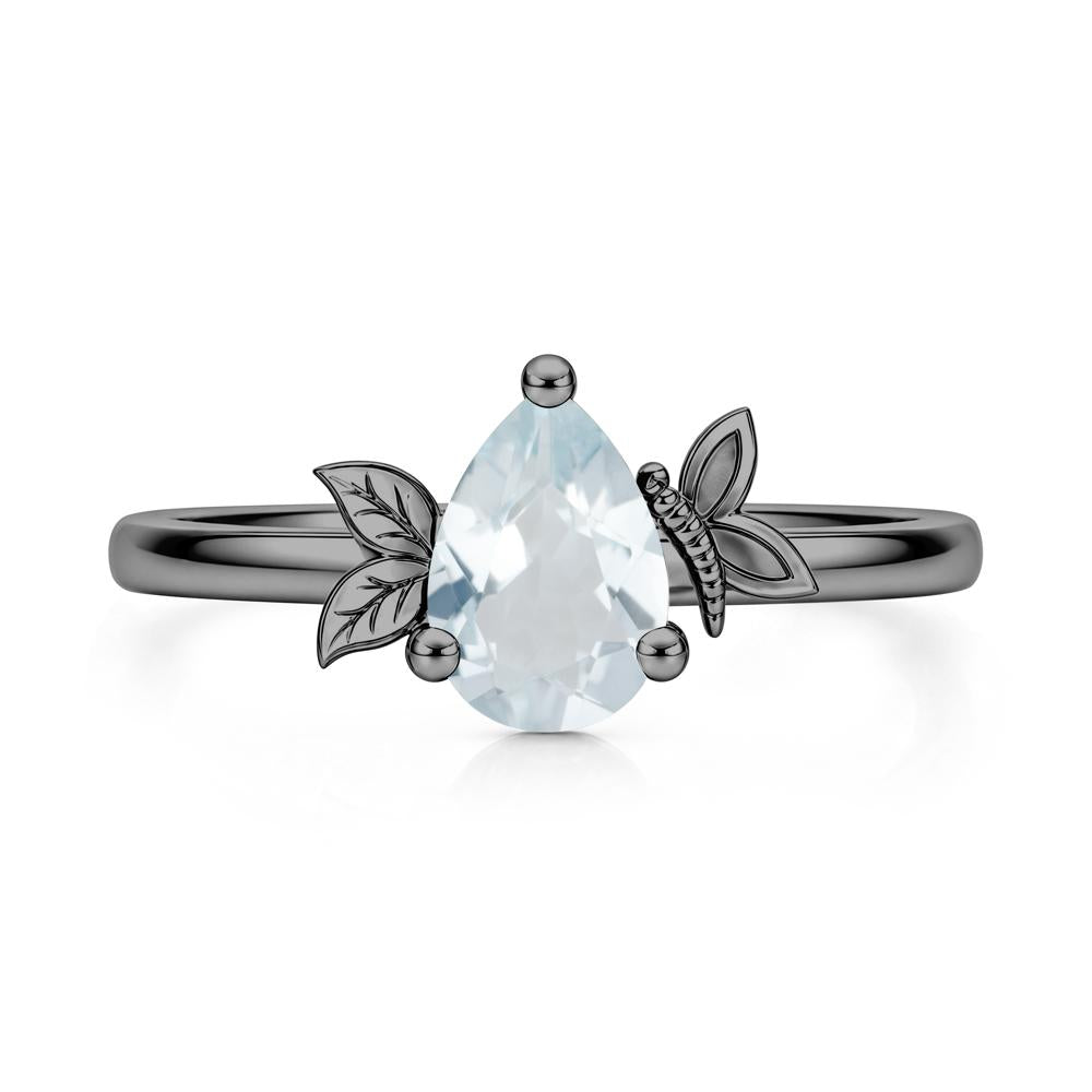 Leaf Butterfly Nature Inspired Emerald Ring - LUO Jewelry #gemstone_Aquamarine