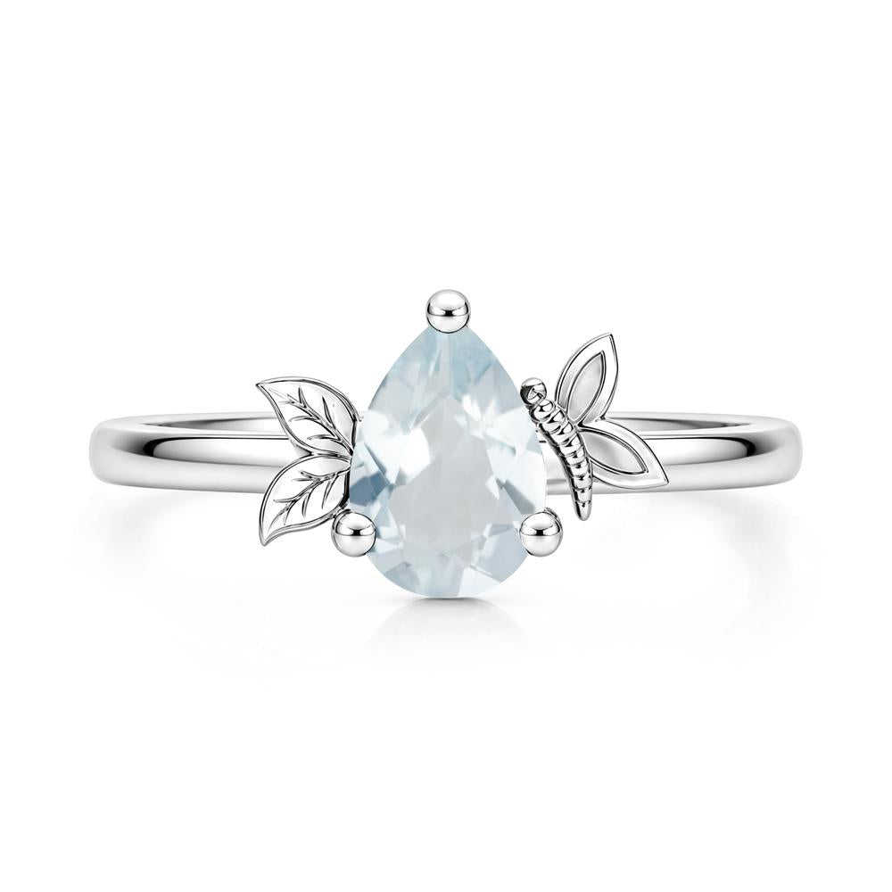 Leaf Butterfly Nature Inspired Emerald Ring - LUO Jewelry #gemstone_Aquamarine
