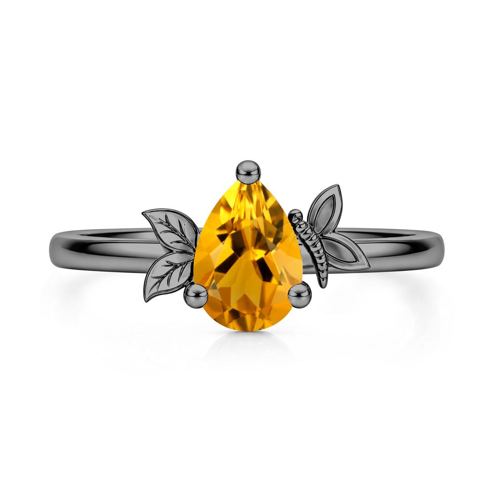 Leaf Butterfly Nature Inspired Emerald Ring - LUO Jewelry #gemstone_Citrine