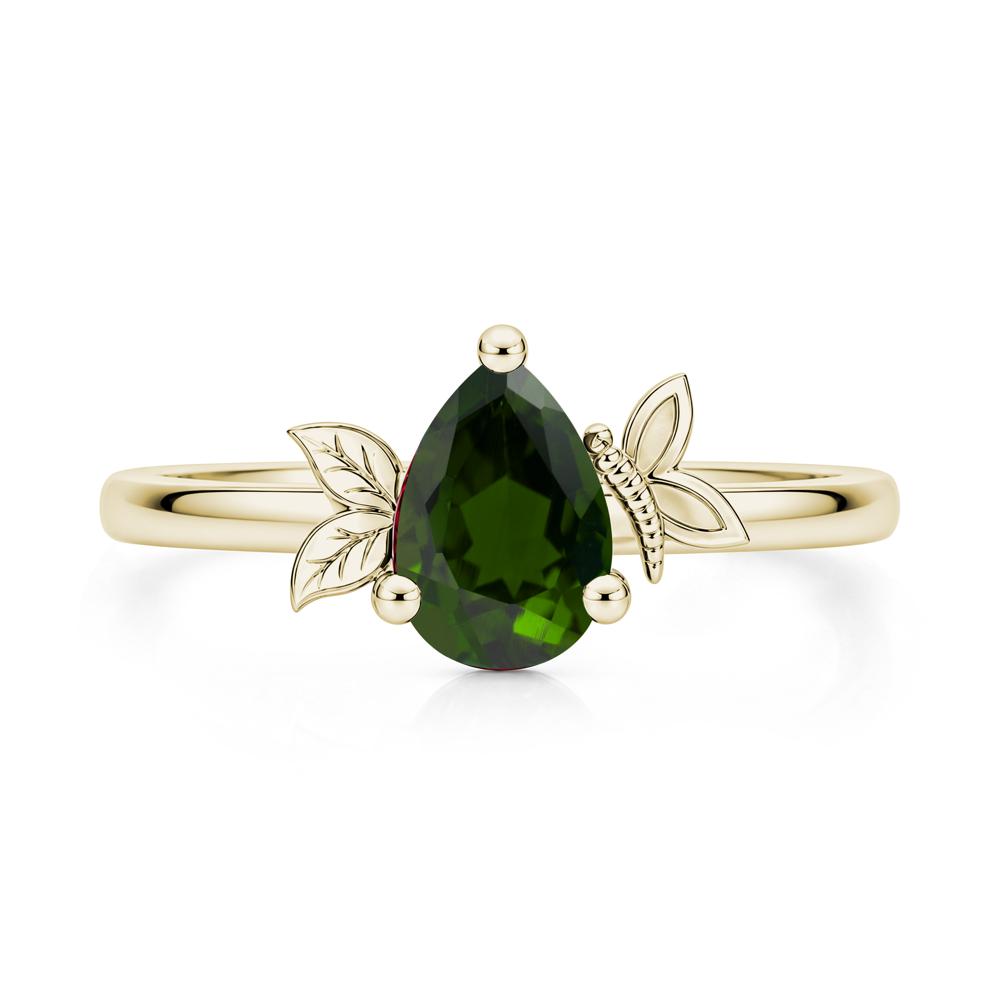 Leaf Butterfly Nature Inspired Emerald Ring - LUO Jewelry #gemstone_Diopside