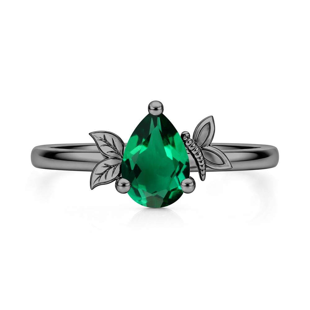 Leaf Butterfly Nature Inspired Emerald Ring - LUO Jewelry #gemstone_Emerald