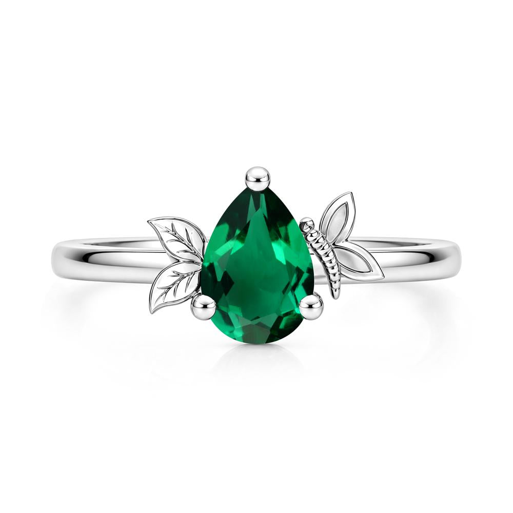 Leaf Butterfly Nature Inspired Emerald Ring - LUO Jewelry #gemstone_Emerald