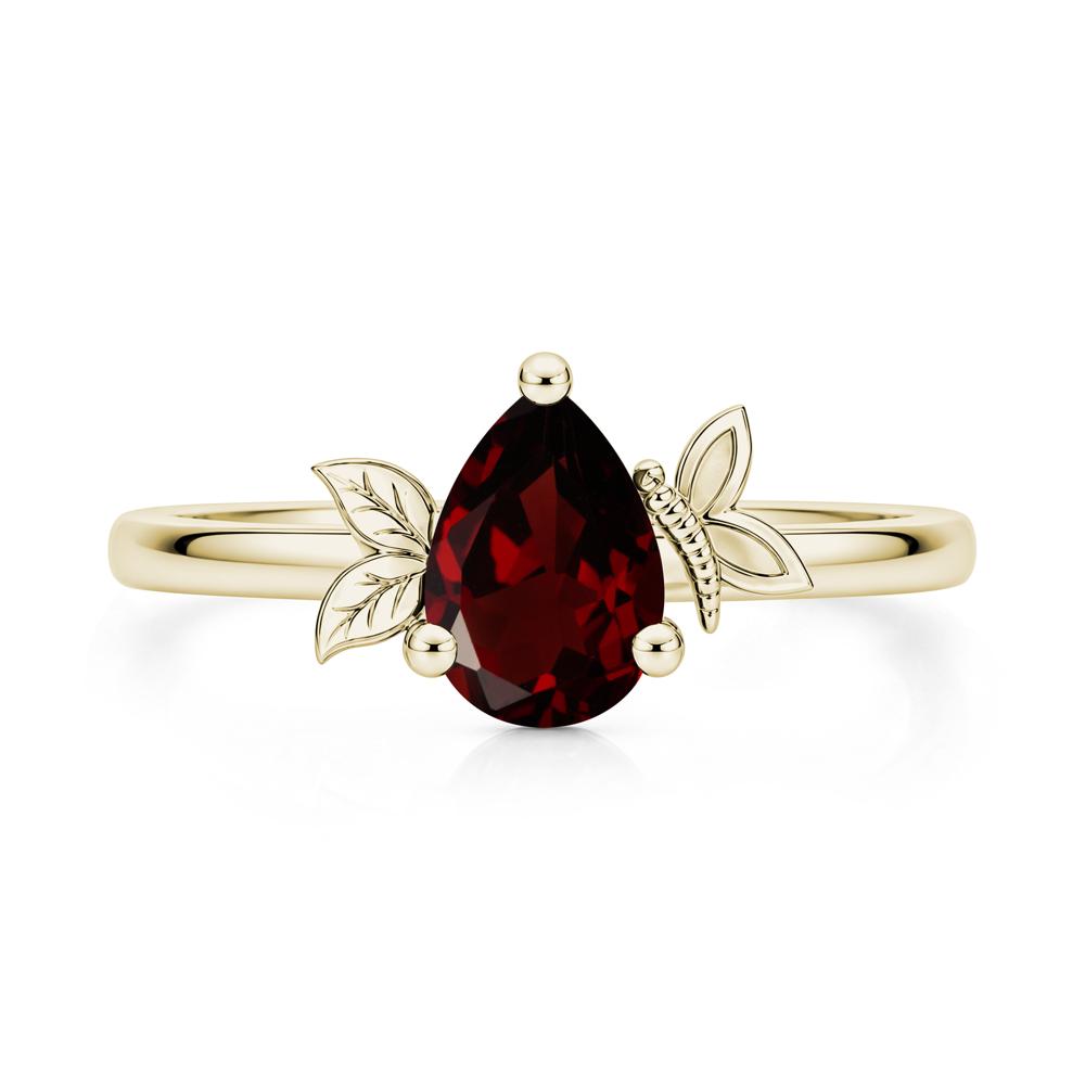 Leaf Butterfly Nature Inspired Emerald Ring - LUO Jewelry #gemstone_Garnet