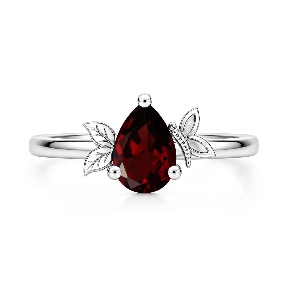 Leaf Butterfly Nature Inspired Emerald Ring - LUO Jewelry #gemstone_Garnet