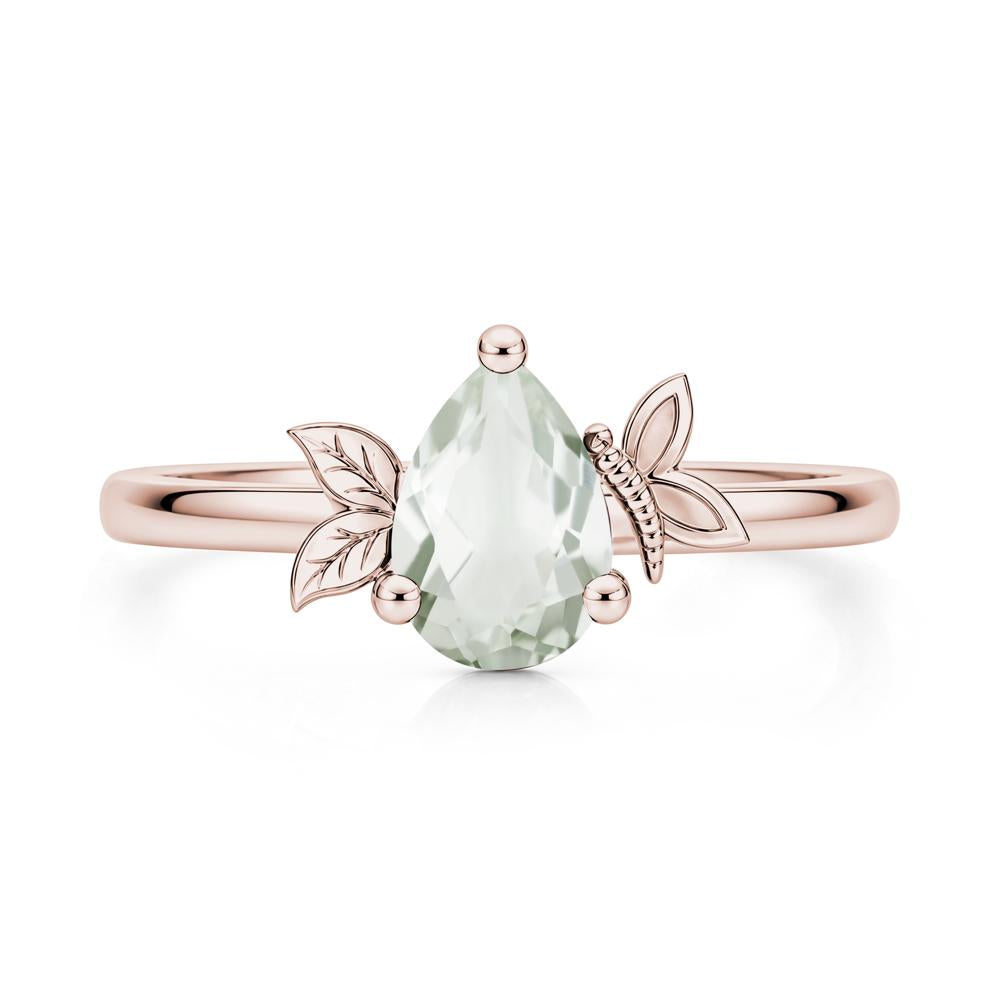 Leaf Butterfly Nature Inspired Emerald Ring - LUO Jewelry #gemstone_Green Amethyst