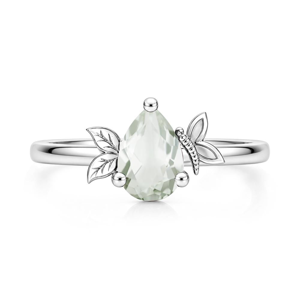 Leaf Butterfly Nature Inspired Emerald Ring - LUO Jewelry #gemstone_Green Amethyst