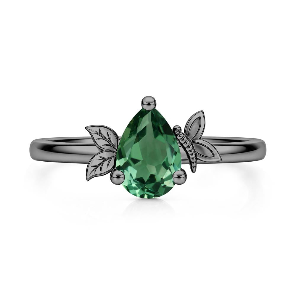 Leaf Butterfly Nature Inspired Emerald Ring - LUO Jewelry #gemstone_Green Sapphire