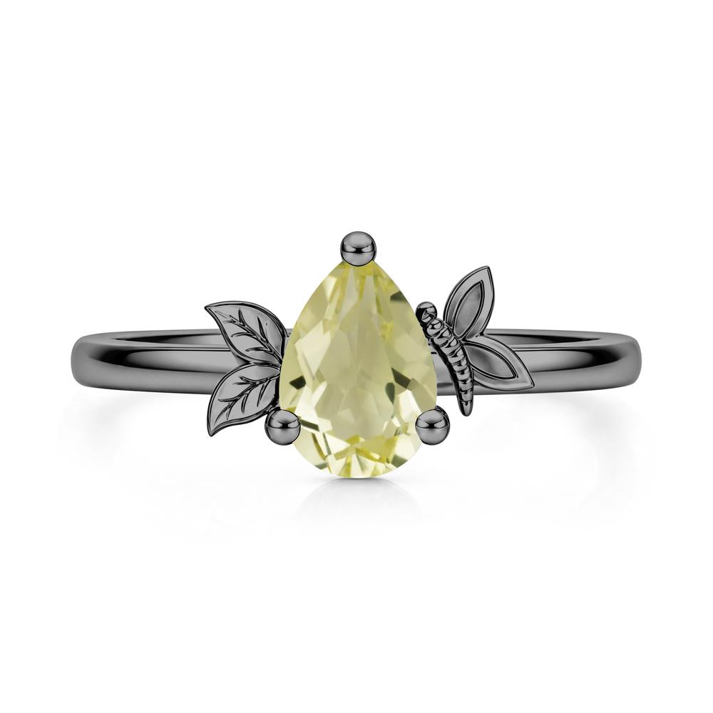 Leaf Butterfly Nature Inspired Emerald Ring - LUO Jewelry #gemstone_Lemon Quartz