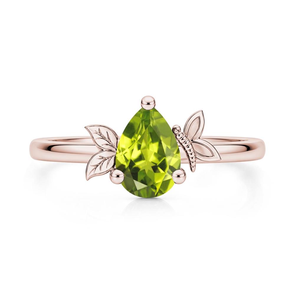 Leaf Butterfly Nature Inspired Emerald Ring - LUO Jewelry #gemstone_Peridot