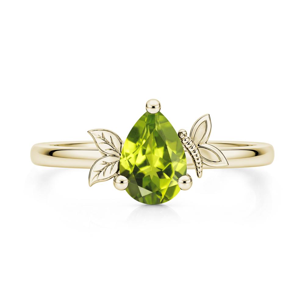 Leaf Butterfly Nature Inspired Emerald Ring - LUO Jewelry #gemstone_Peridot