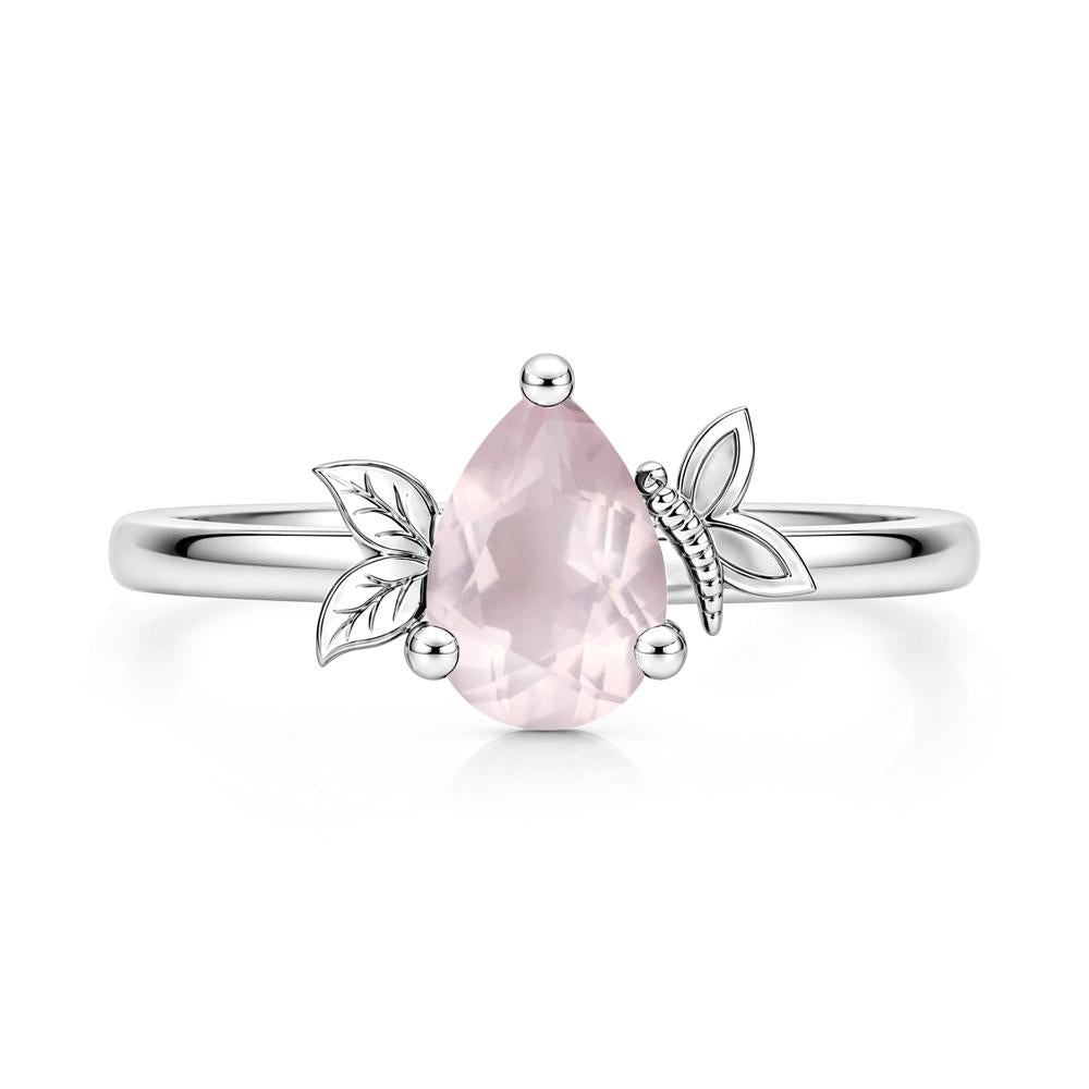 Leaf Butterfly Nature Inspired Emerald Ring - LUO Jewelry #gemstone_Rose Quartz