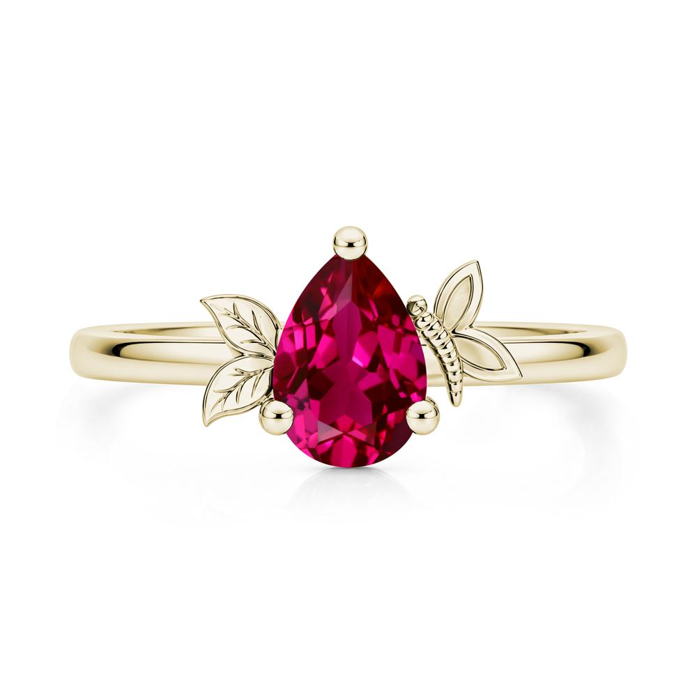 Leaf Butterfly Nature Inspired Emerald Ring - LUO Jewelry #gemstone_Ruby