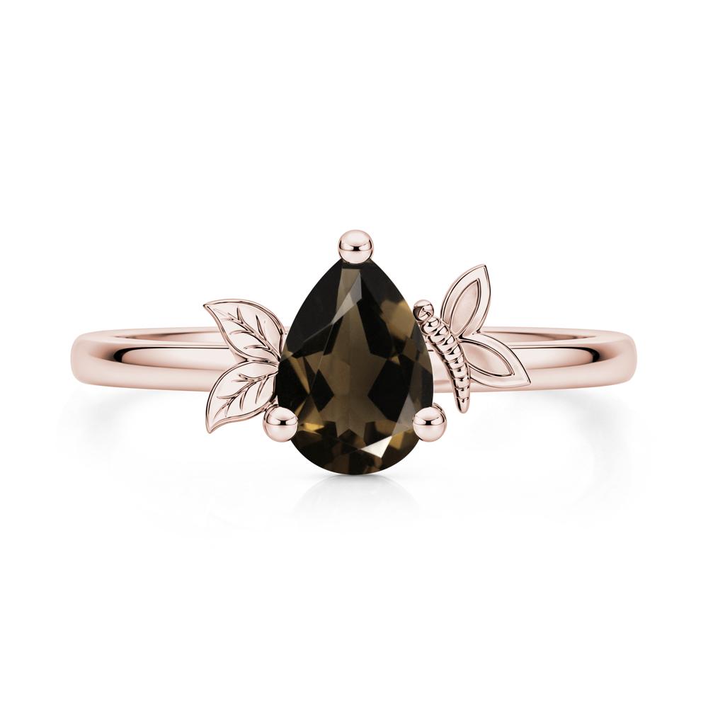 Leaf Butterfly Nature Inspired Emerald Ring - LUO Jewelry #gemstone_Smoky Quartz