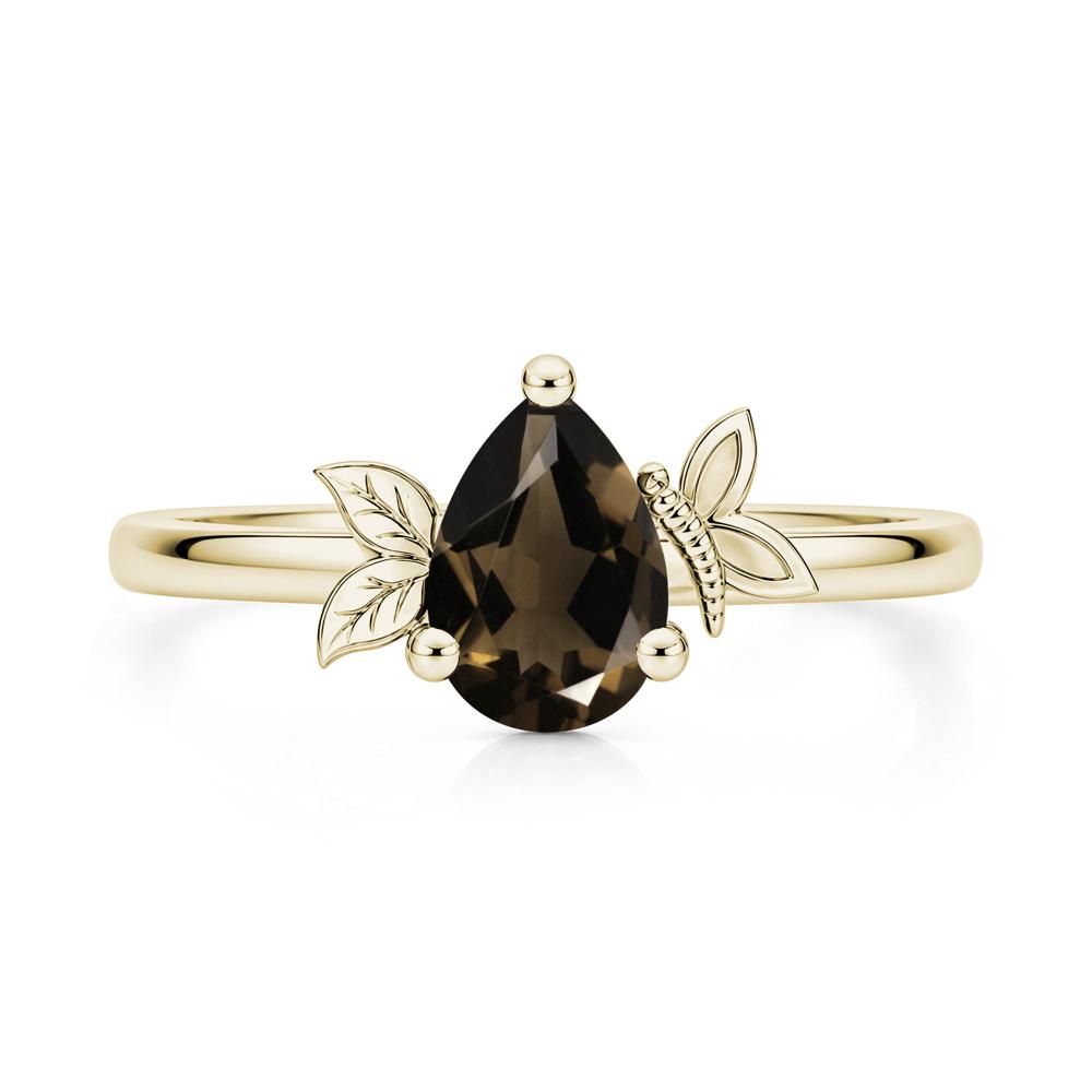 Leaf Butterfly Nature Inspired Emerald Ring - LUO Jewelry #gemstone_Smoky Quartz