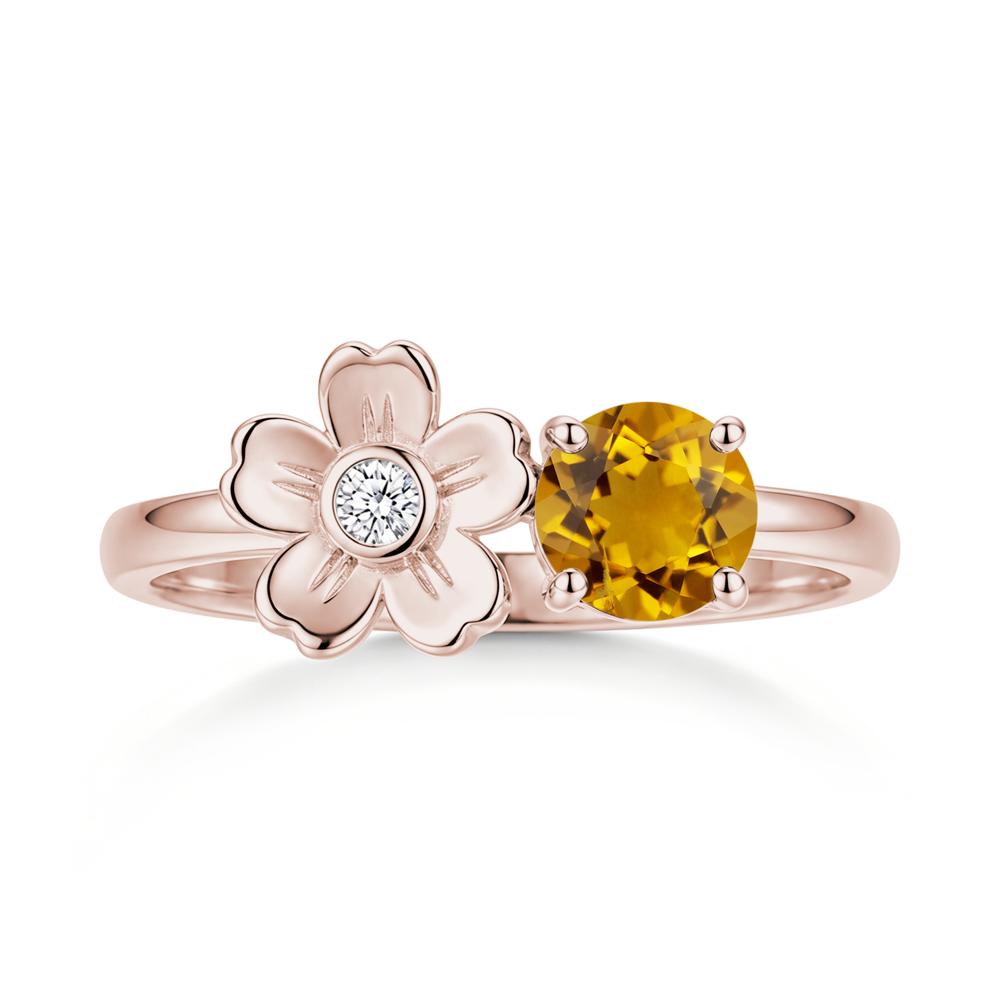 Round Shaped Morganite Flower Ring - LUO Jewelry #gemstone_Citrine