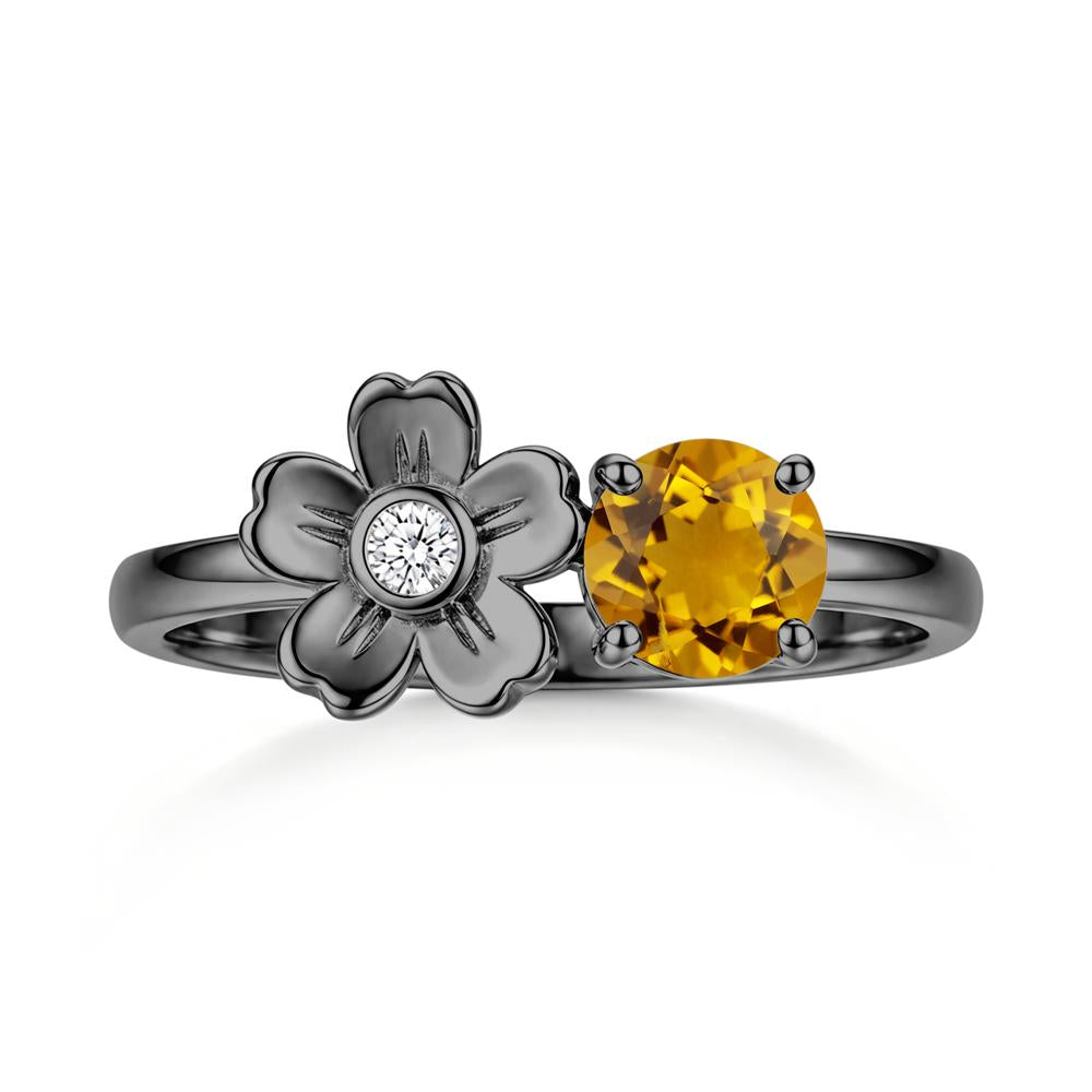 Round Shaped Morganite Flower Ring - LUO Jewelry #gemstone_Citrine