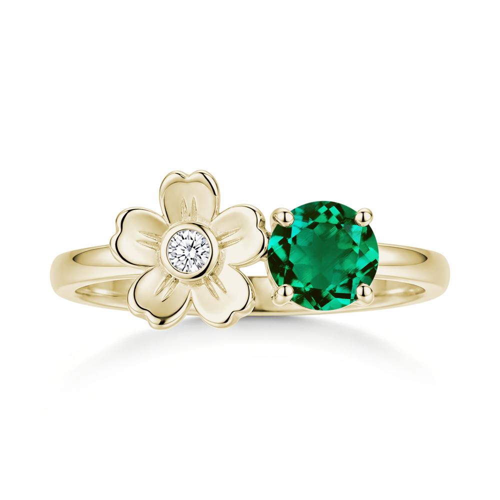 Round Shaped Morganite Flower Ring - LUO Jewelry #gemstone_Emerald