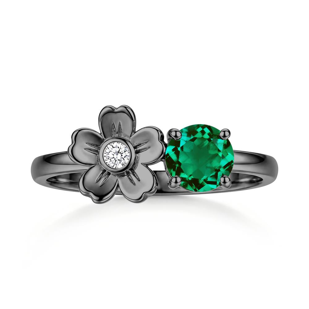 Round Shaped Morganite Flower Ring - LUO Jewelry #gemstone_Emerald