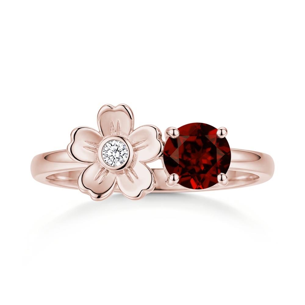 Round Shaped Morganite Flower Ring - LUO Jewelry #gemstone_Garnet